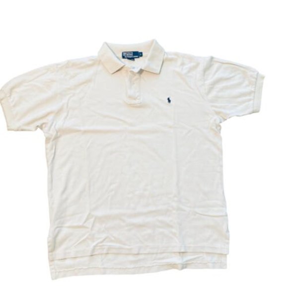 POLO by Ralph Lauren Large Beige Light Brown Short Sleeve Cotton Shirt - Picture 1 of 8